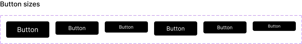 Button sizes: large, medium and small buttons, for Desktop and Mobile