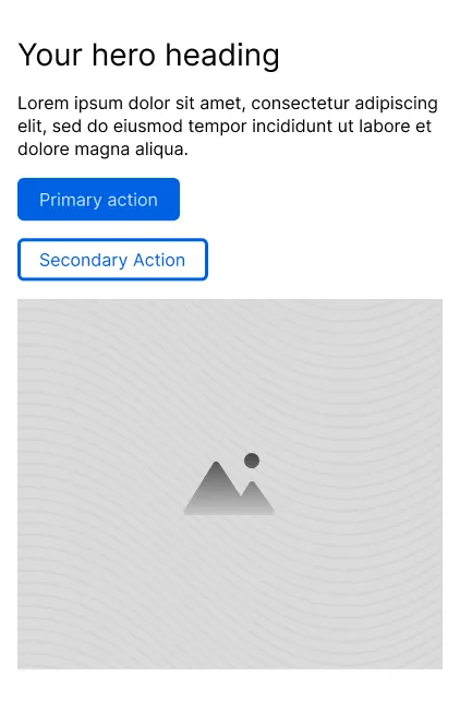 Hero Alpha with Device set to Mobile: the image moves below the text